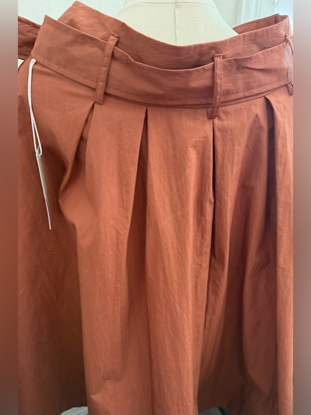 New Worthington Women's Rust A-Line Pleated Skirt